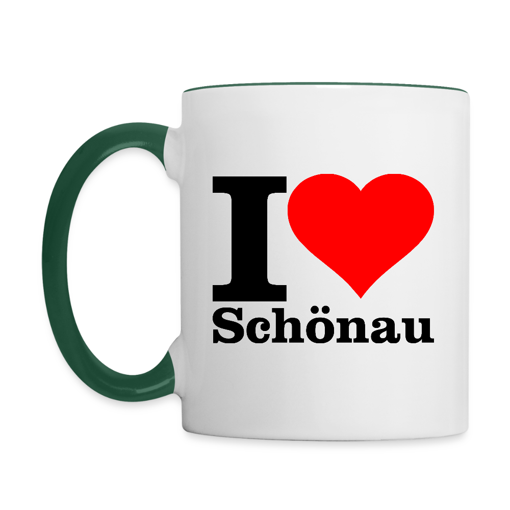 Tasse zweifarbig - Weiß/Dunkelgrün