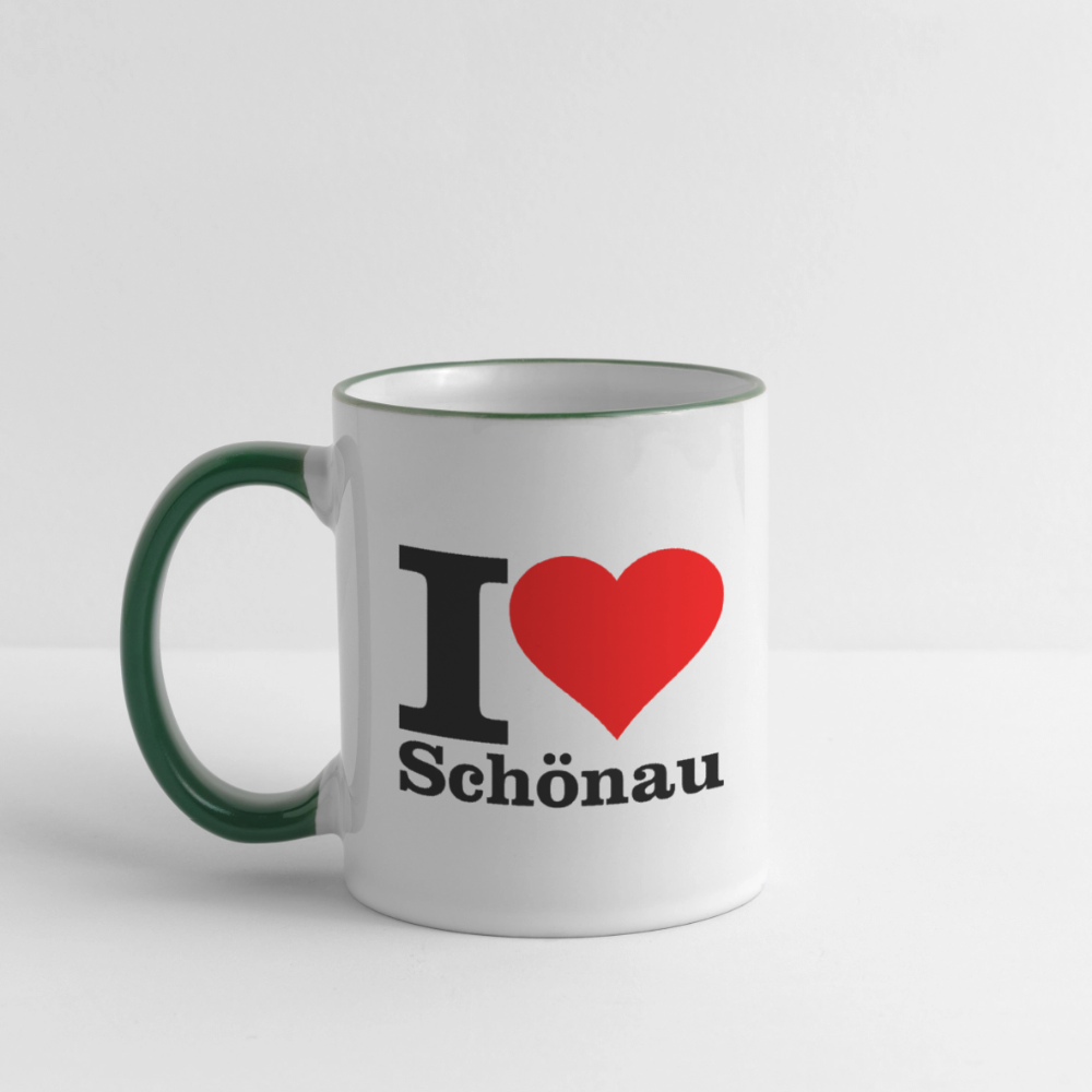 Tasse zweifarbig - Weiß/Dunkelgrün