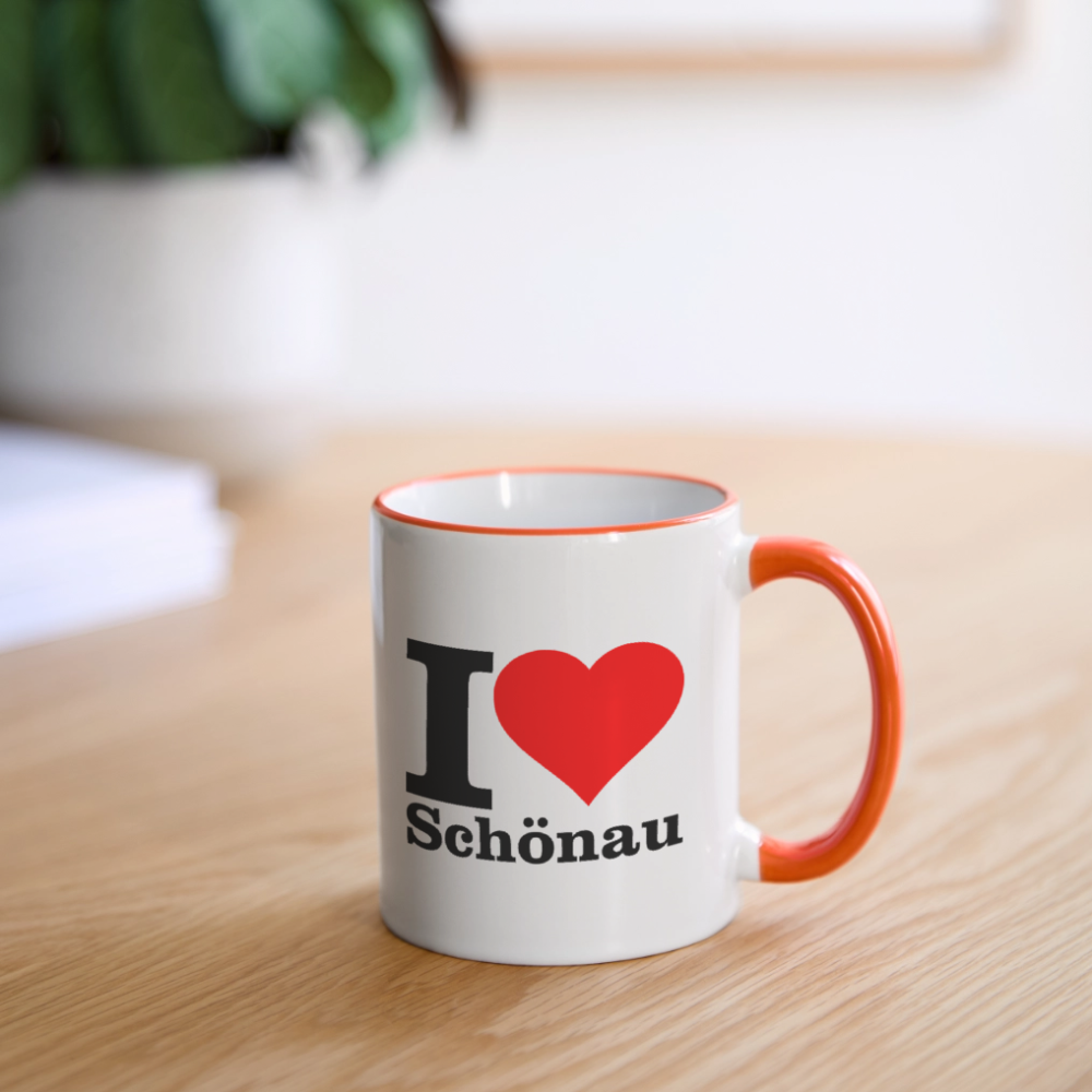Tasse zweifarbig - Weiß/Orange