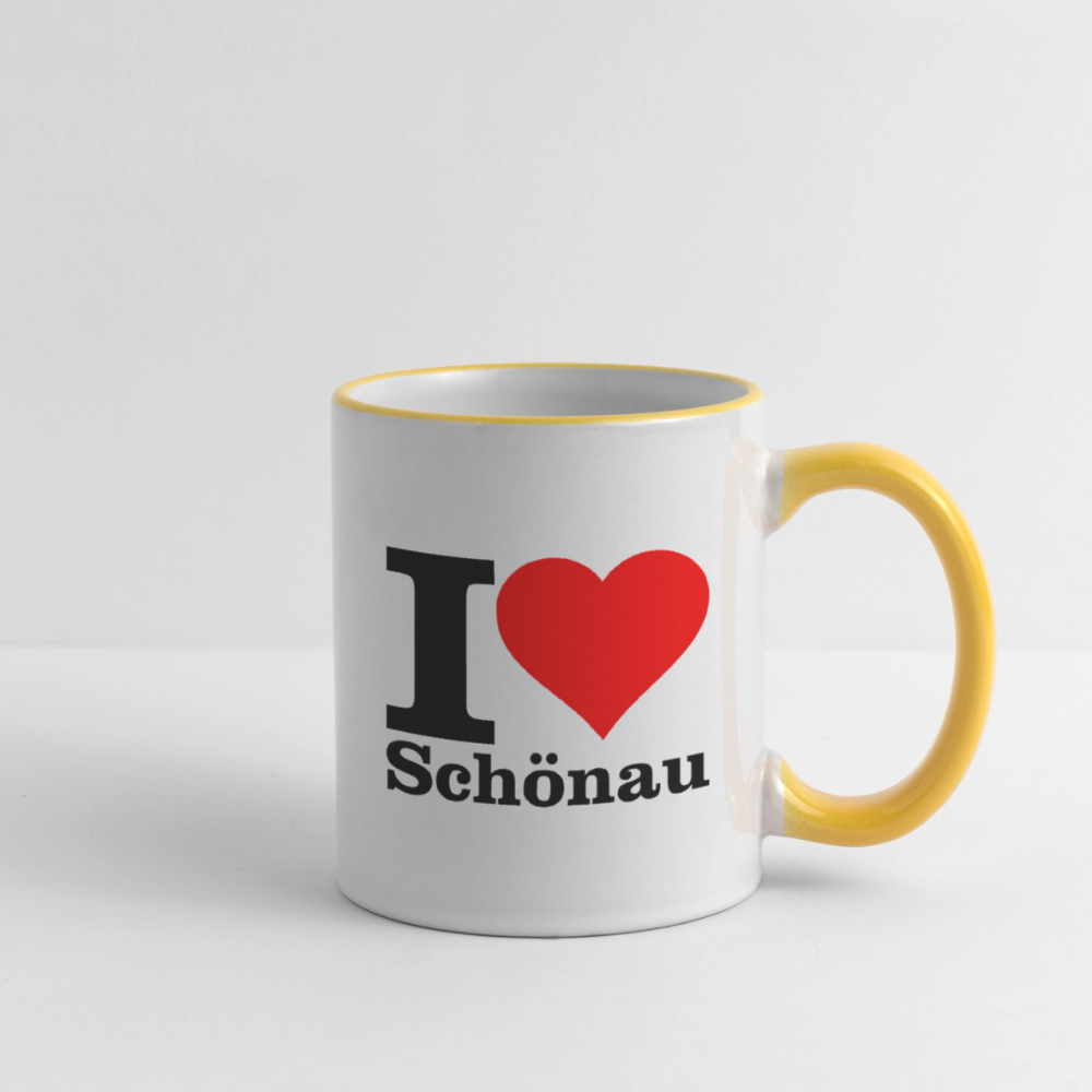 Tasse zweifarbig - Weiß/Gelb