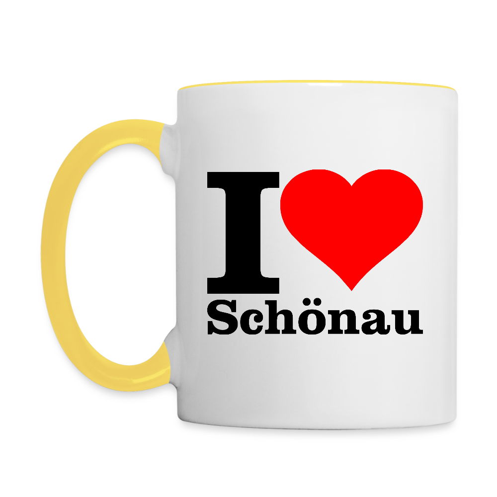 Tasse zweifarbig - Weiß/Gelb