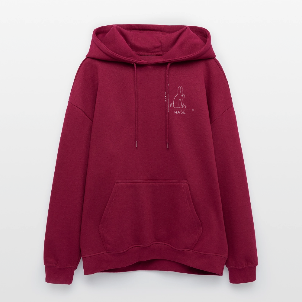 Oversized Unisex Hoodie - Burgunderrot