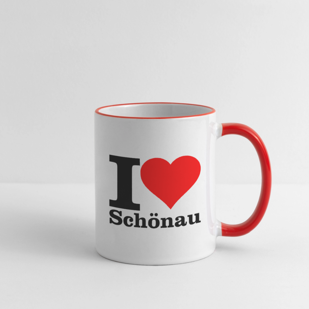 Tasse zweifarbig - Weiß/Rot