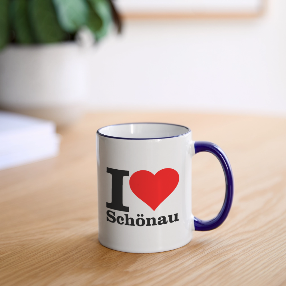 Tasse zweifarbig - Weiß/Kobaltblau