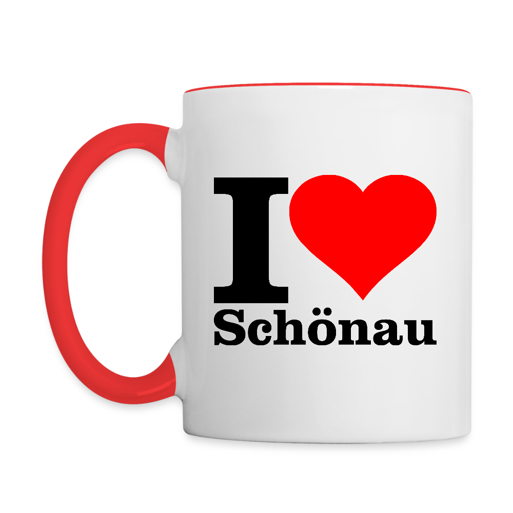 Tasse zweifarbig - Weiß/Rot