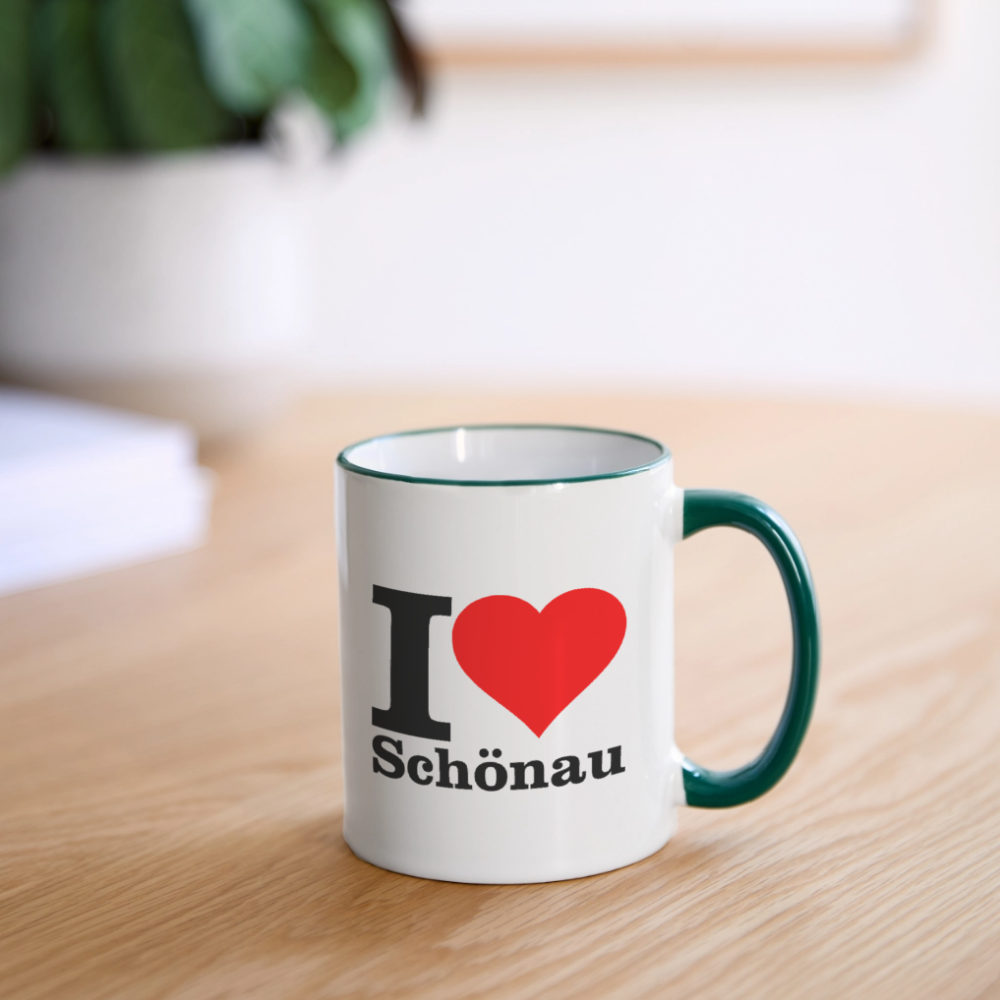 Tasse zweifarbig - Weiß/Dunkelgrün