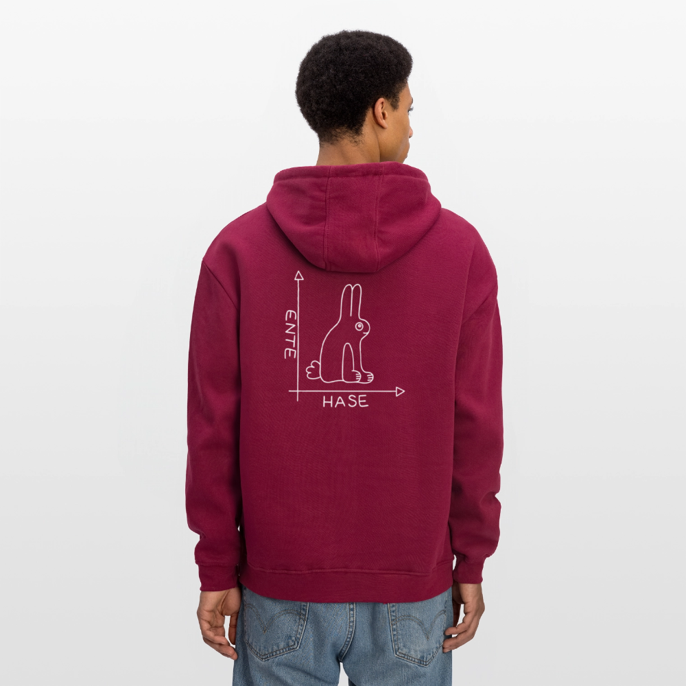 Oversized Unisex Hoodie - Burgunderrot