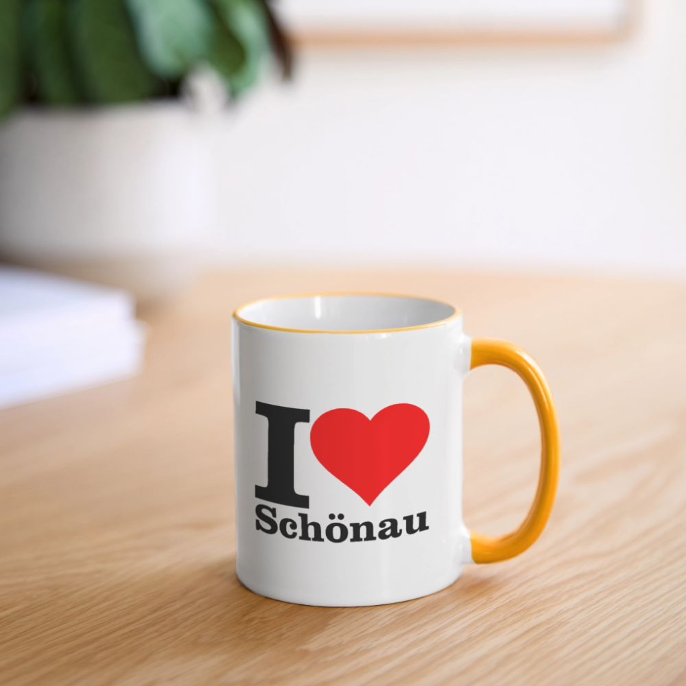 Tasse zweifarbig - Weiß/Gelb