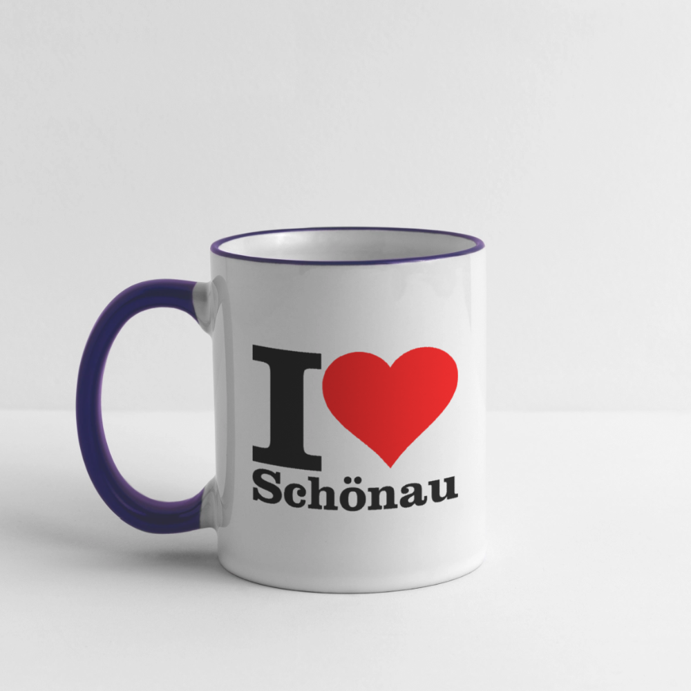 Tasse zweifarbig - Weiß/Kobaltblau