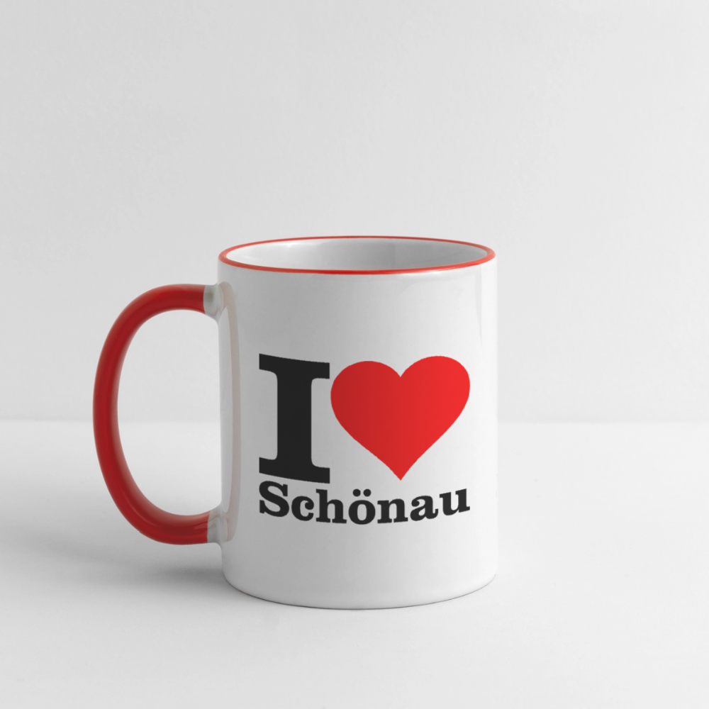 Tasse zweifarbig - Weiß/Rot