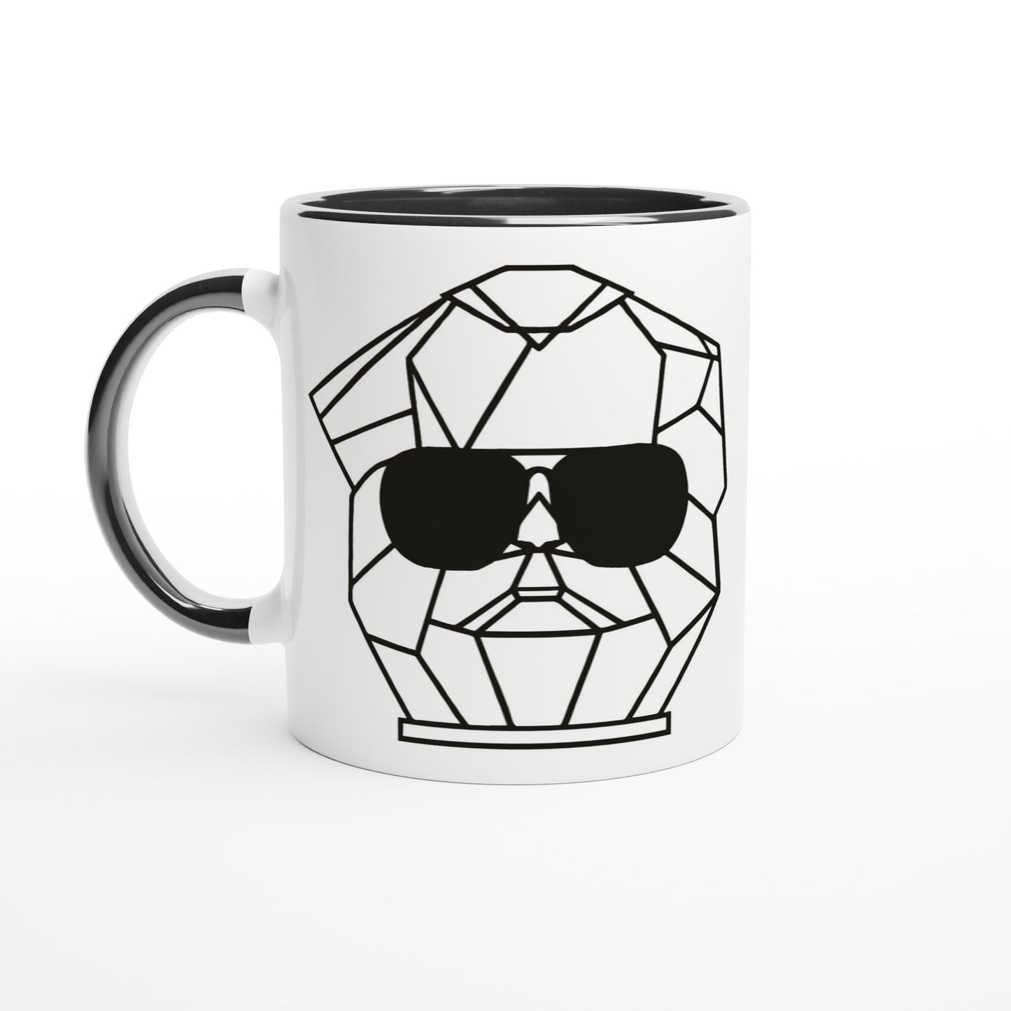 Weiße Keramiktasse 11oz mit Farbe an der Innenseite