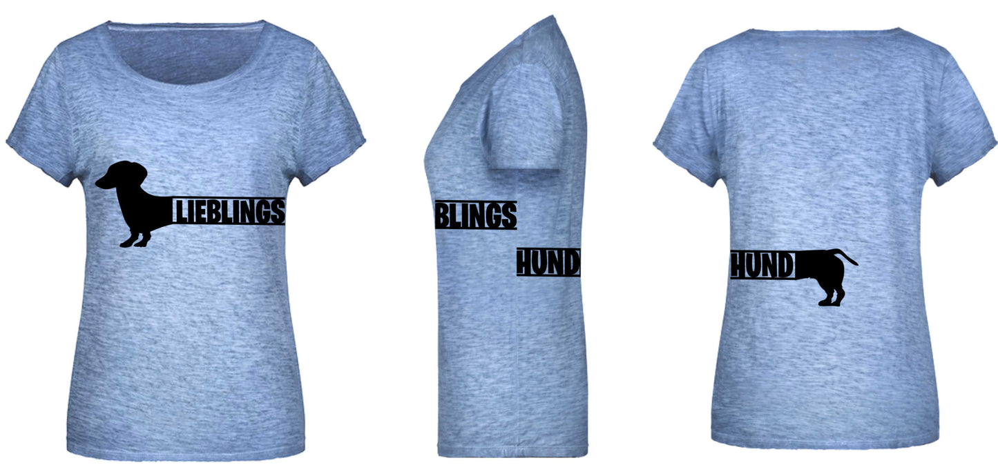 Lieblingshund Dackel Shirt für Damen von Karls Kunsthaus – Baumwolle, S-XL, verschiedene Farben