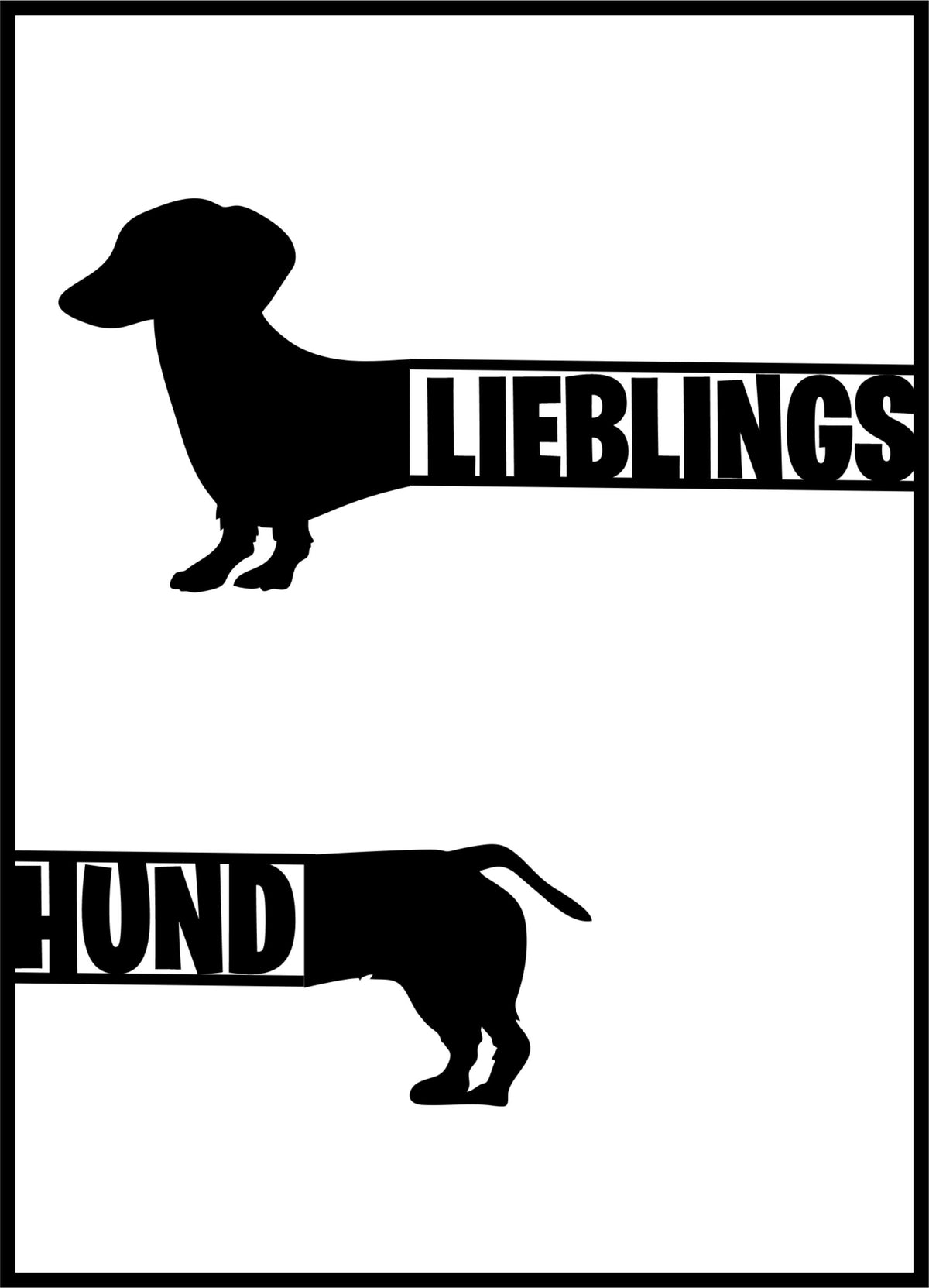 Lieblingshund Dackel Posterprint – Personalisiert, Größen A6 bis A2 Karls Kunsthaus Print