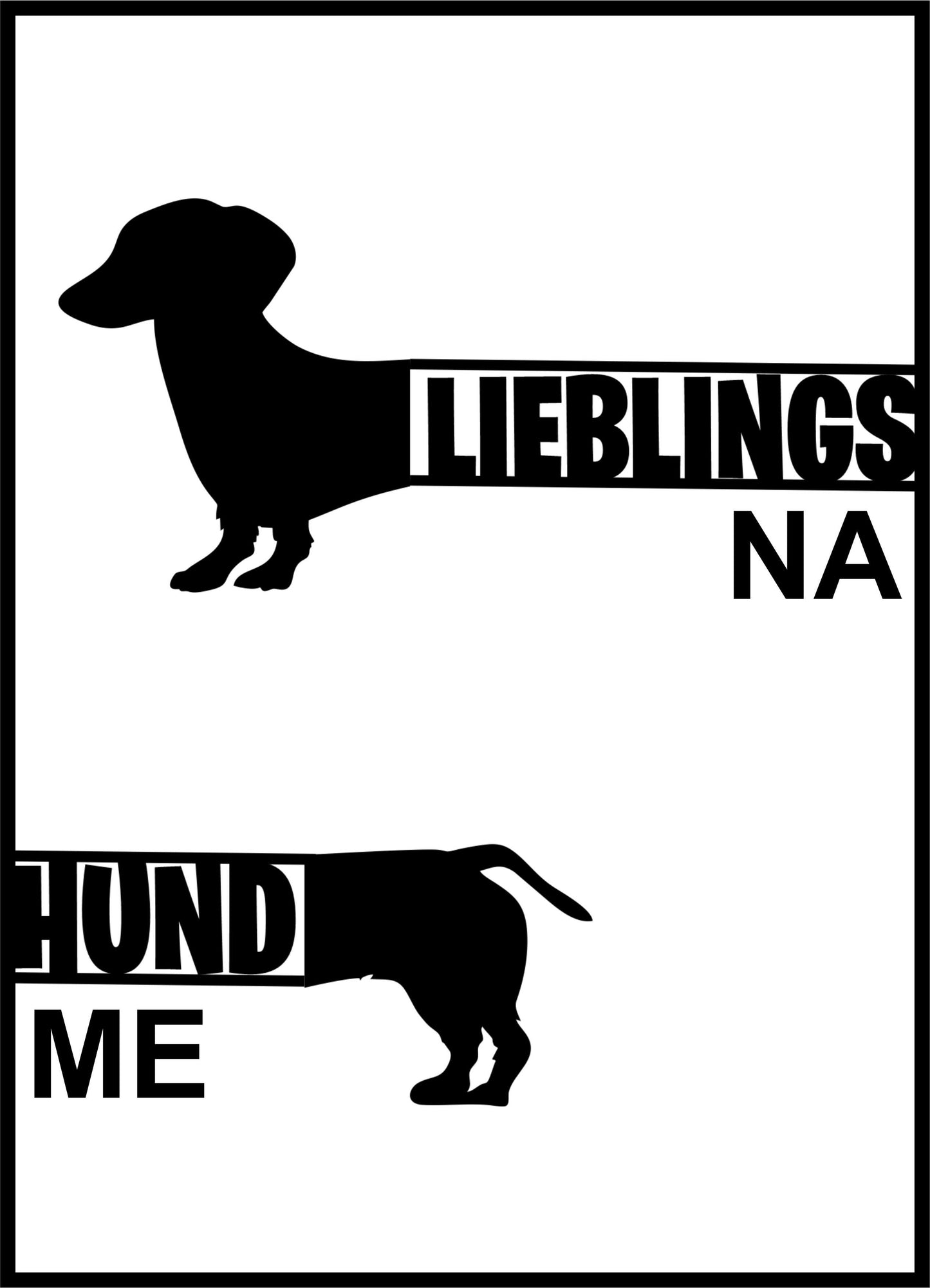 Lieblingshund Dackel Posterprint – Personalisiert, Größen A6 bis A2 Karls Kunsthaus Print