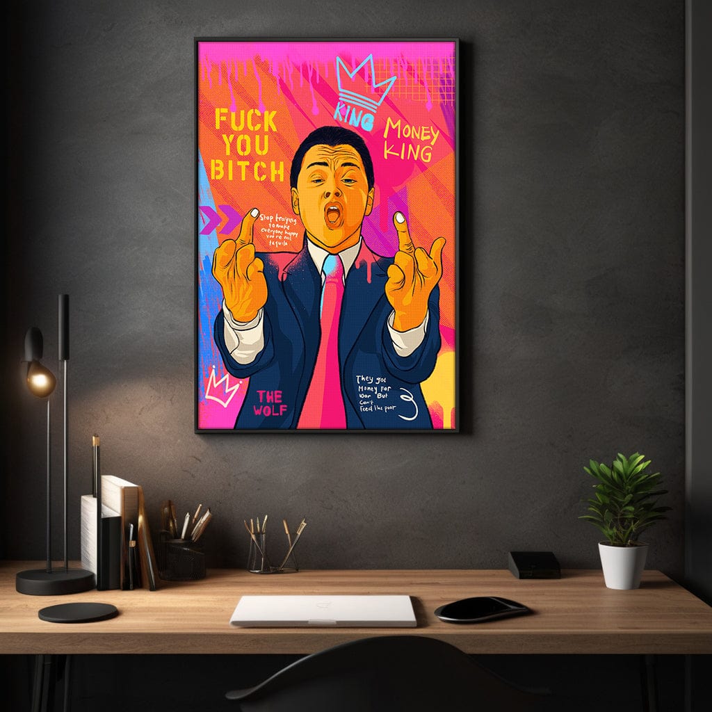 DiCaprio Fuck - Leinwandbild Pop Art