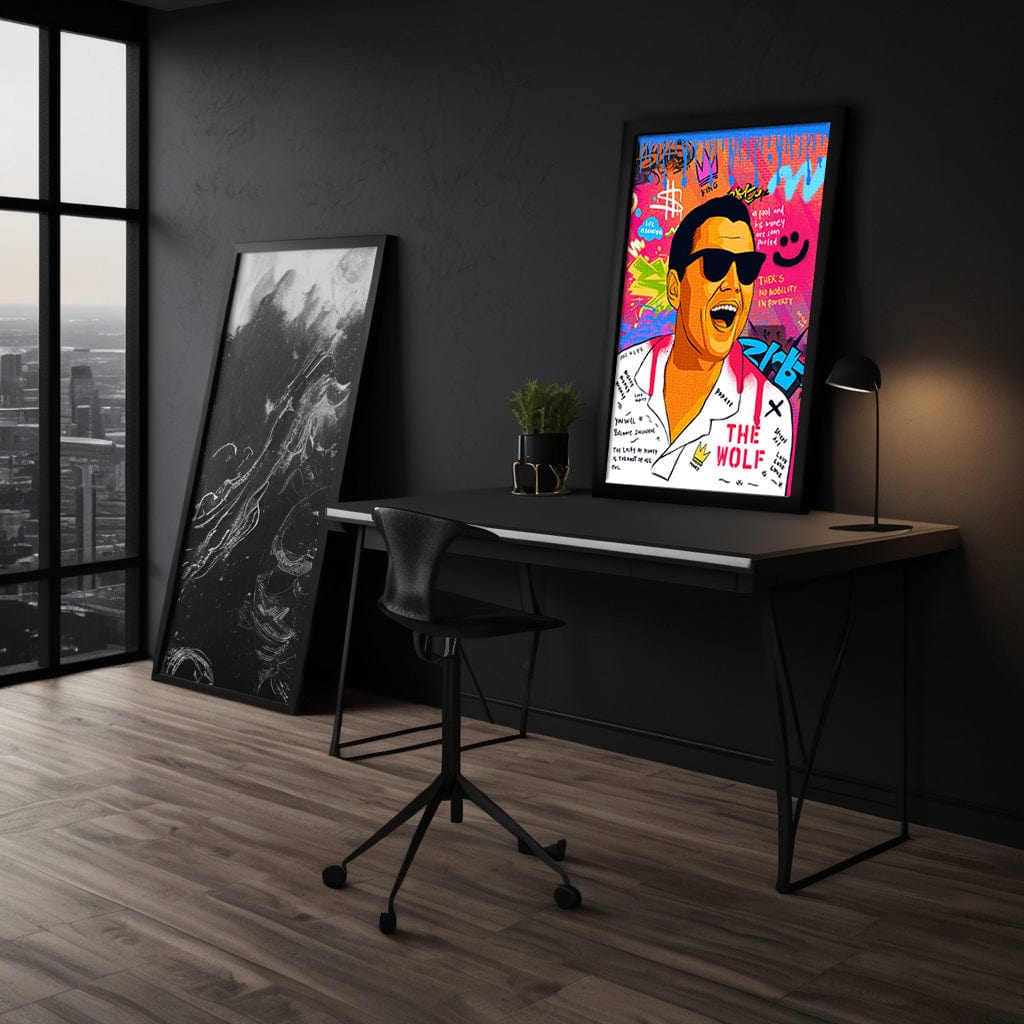 DiCaprio Wolf of Wallstreet - Leinwandbild Pop Art