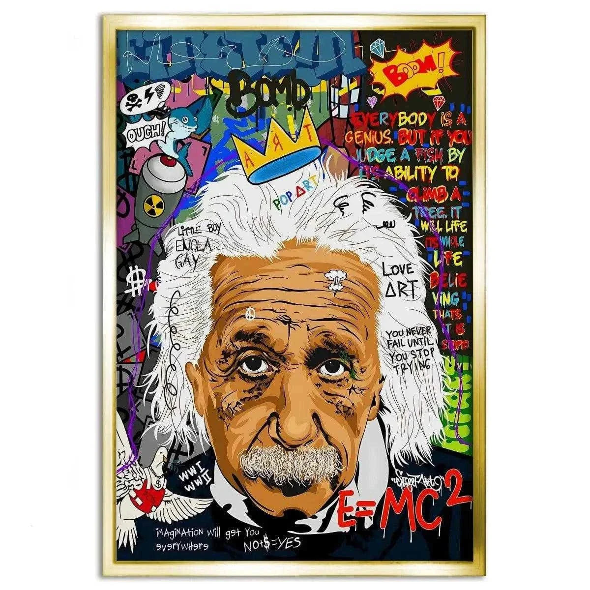 Everybody is a genius - Einstein - Leinwandbild Pop Art