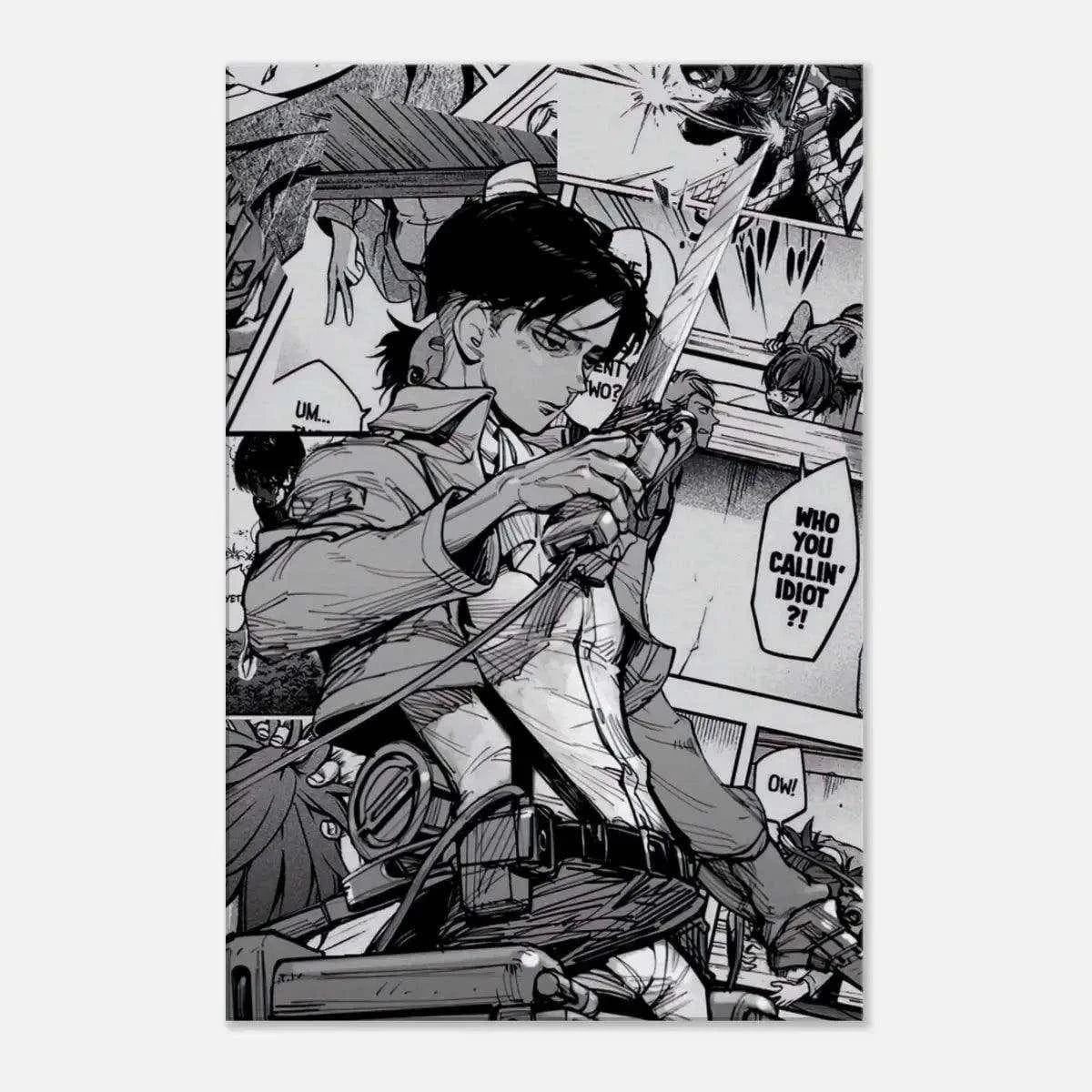 Levi Manga Style - Attack on Titan - Anime Leinwandbild