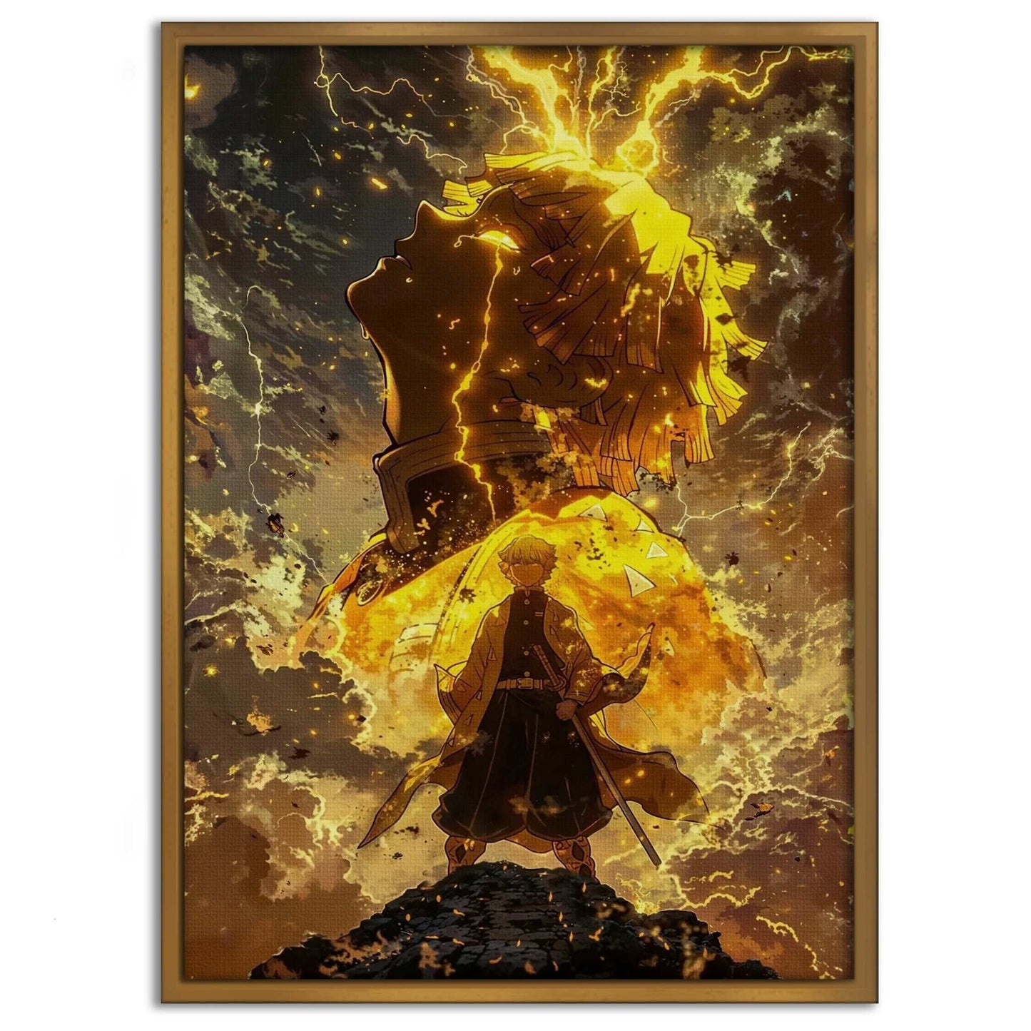 Zenitsu Rage - Demon Slayer - Anime Leinwandbild