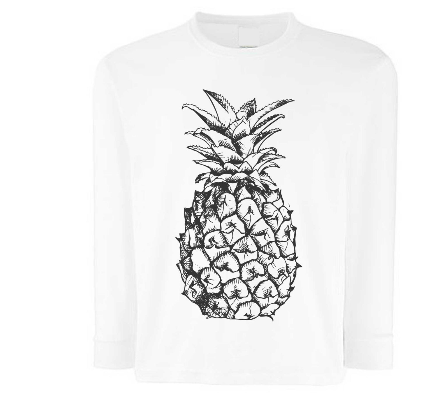 weißes Langarmshirt mit Ananas