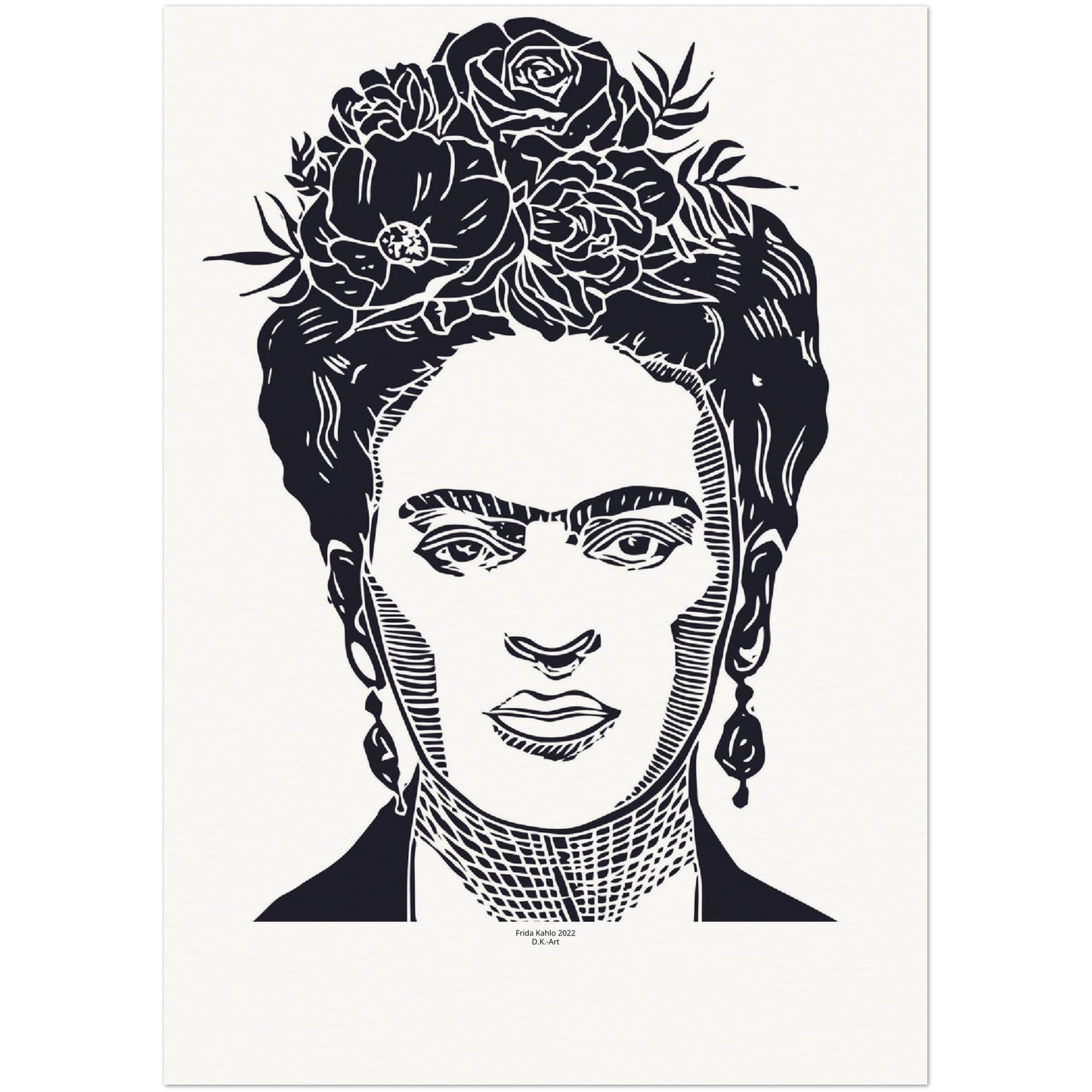 Frida Kahlo Lino-Print