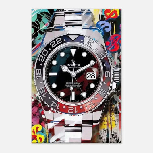 10 past Rolex - Leinwandbild Pop Art