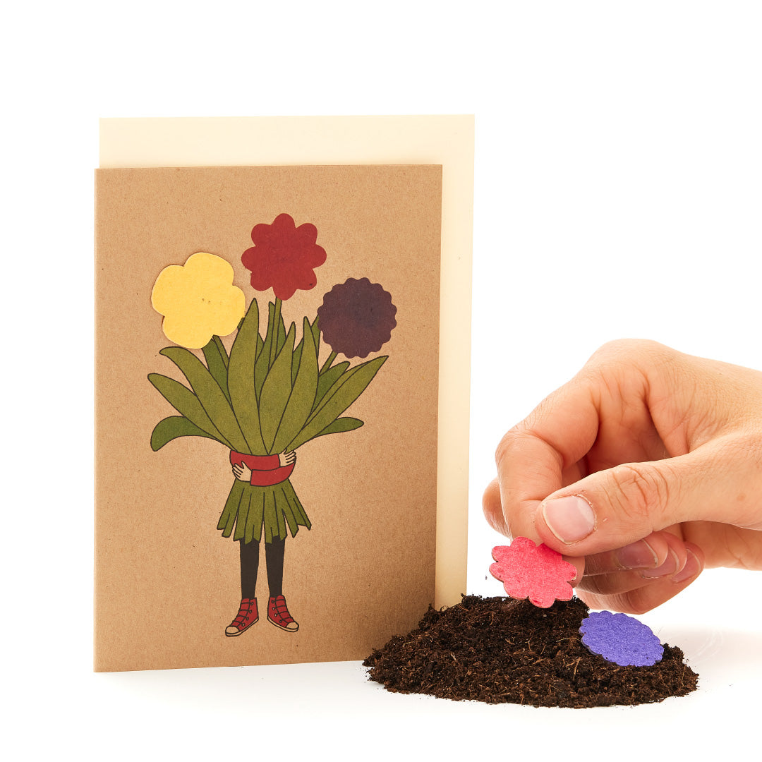 Grußkarte "Blumenmädchen"