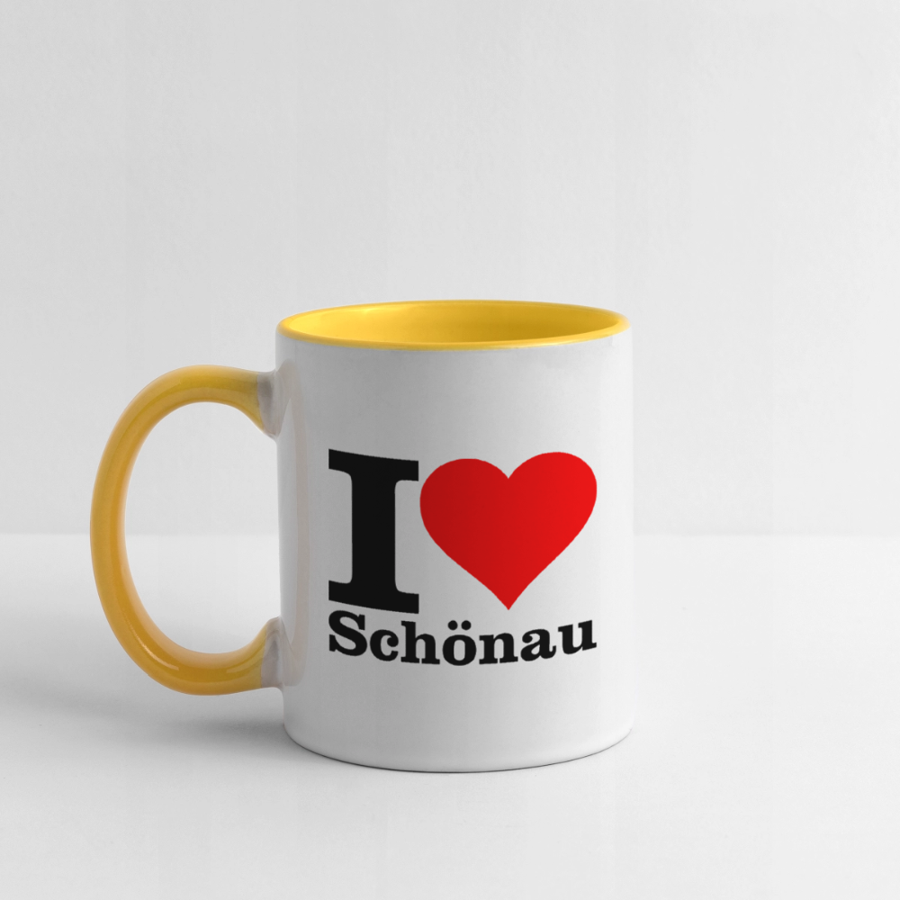 Tasse zweifarbig - Weiß/Gelb