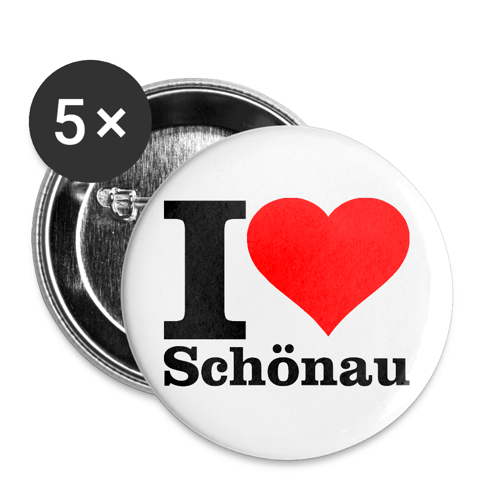 Buttons groß 56 mm (5er Pack) - Weiß