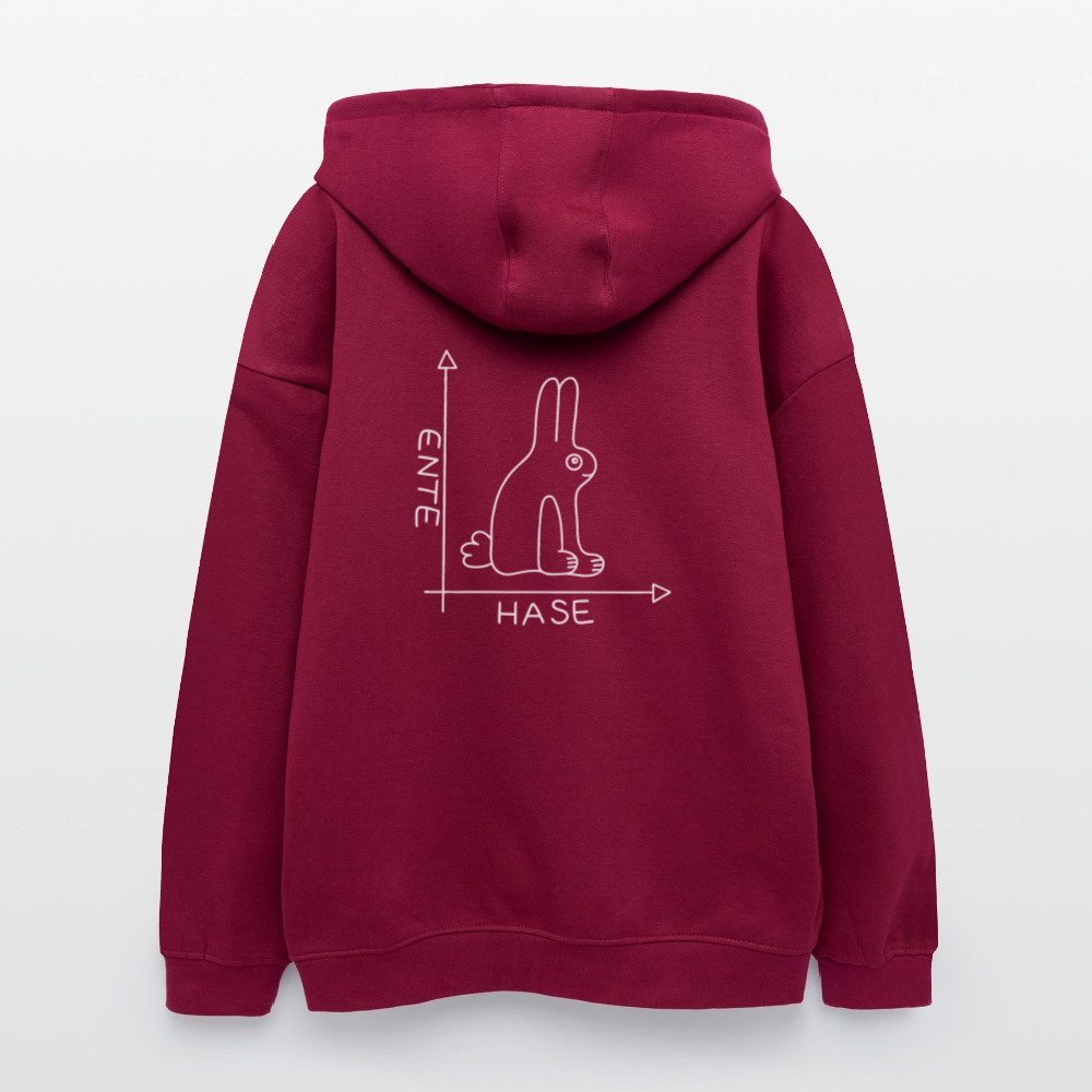 Oversized Unisex Hoodie - Burgunderrot