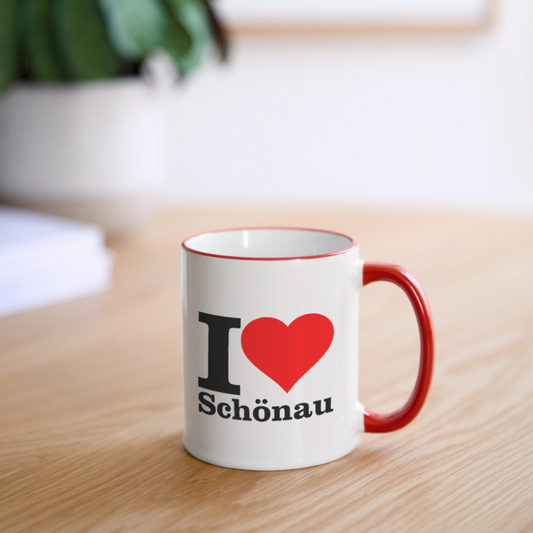 Tasse zweifarbig - Weiß/Rot
