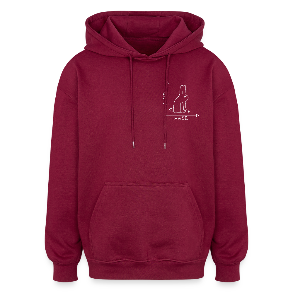 Oversized Unisex Hoodie - Burgunderrot
