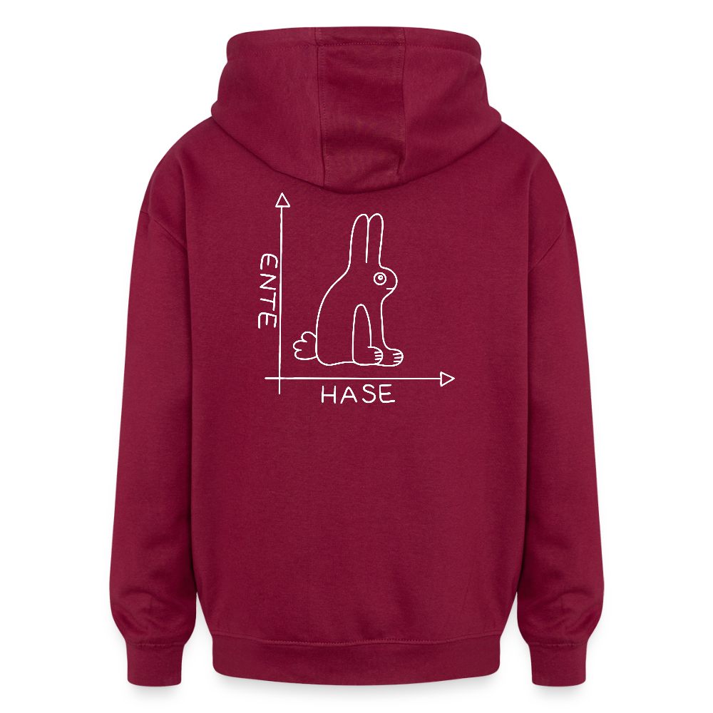Oversized Unisex Hoodie - Burgunderrot