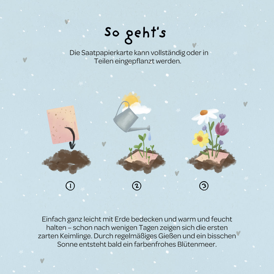 Grußkarte - Herzrasen kann man nicht mähen