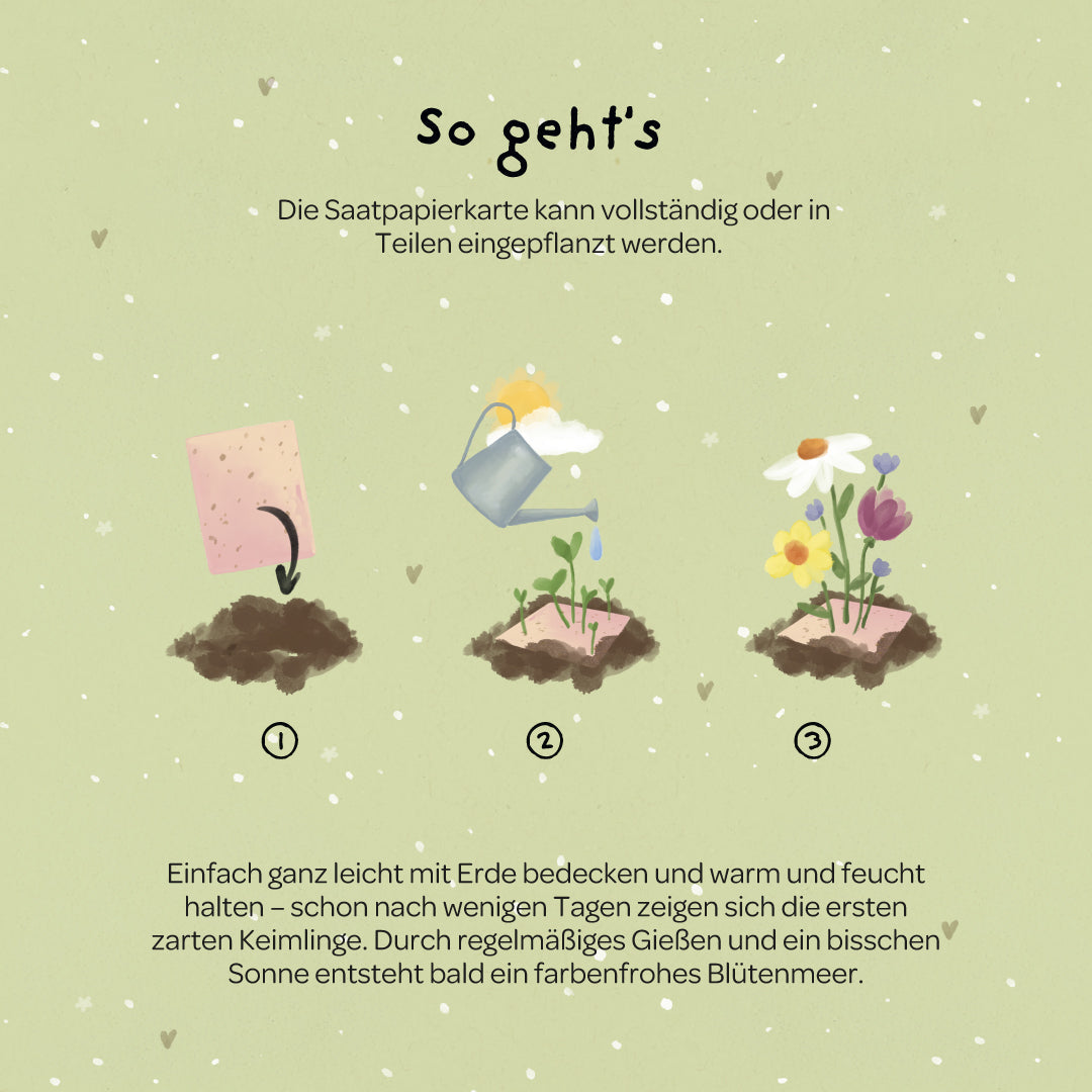 Grußkarte - Hat die Blume einen Knick, war die Hummel wohl zu dick