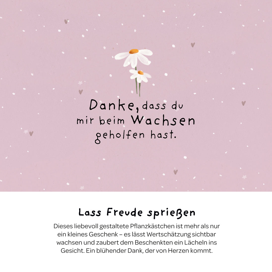 Pflanzkästchen - Danke, dass du mir beim Wachsen geholfen hast
