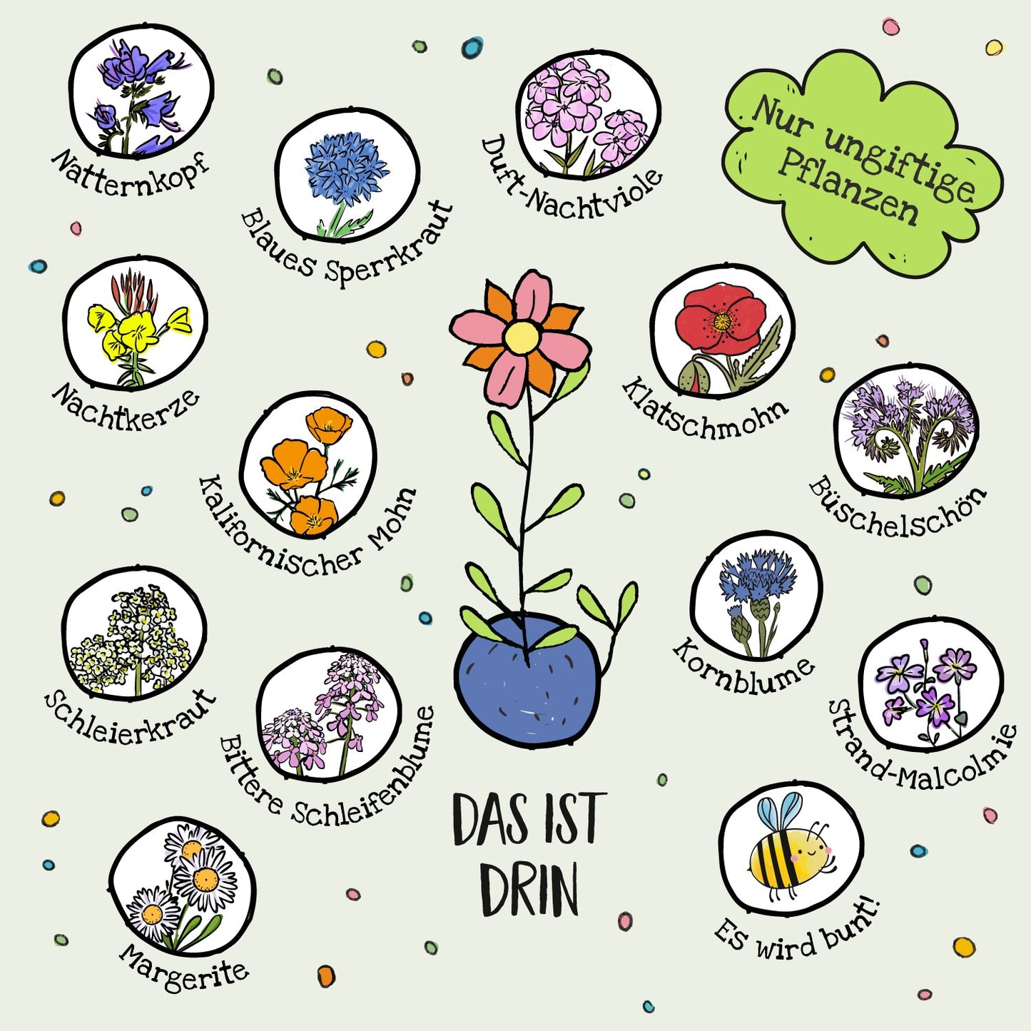 10x5 Blumenmurmeln im Tütchen