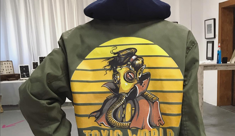 bedruckte Jacke