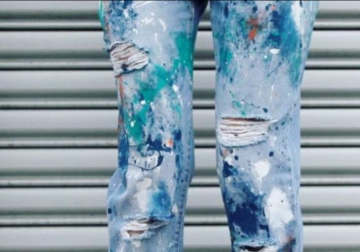 bemalte Jeans