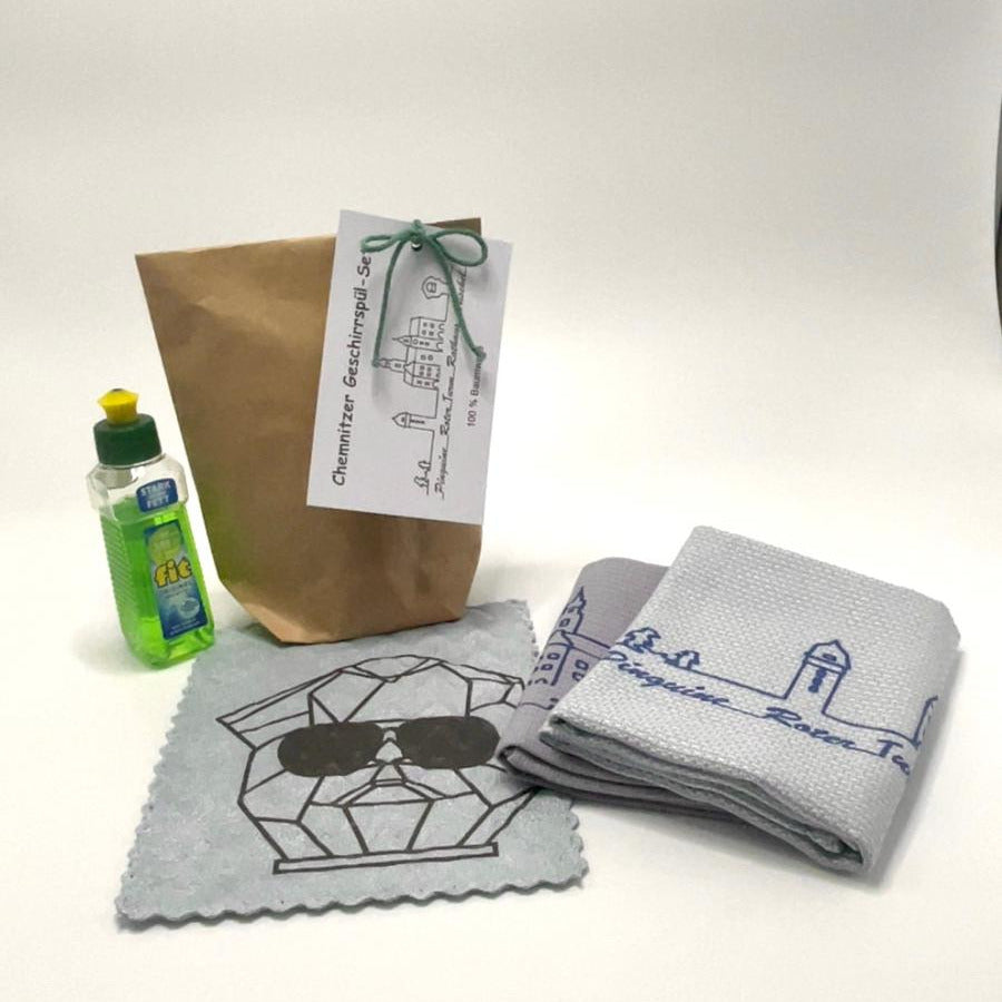 Geschirrspül-Set mit Beispiel-Geschirrtüchern