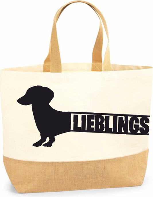 Strandtasche mit Dackel-Motiv von Karls Kunsthaus