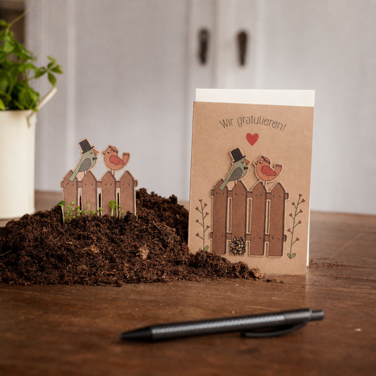 Hochzeitskarte "Vogelhochzeit"