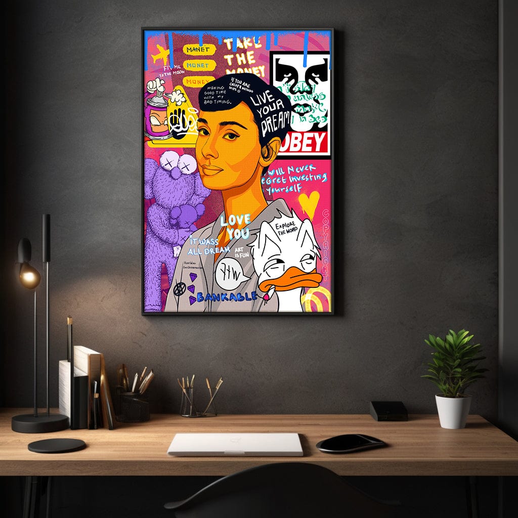 Audrey Hepburn II - Leinwandbild Pop Art
