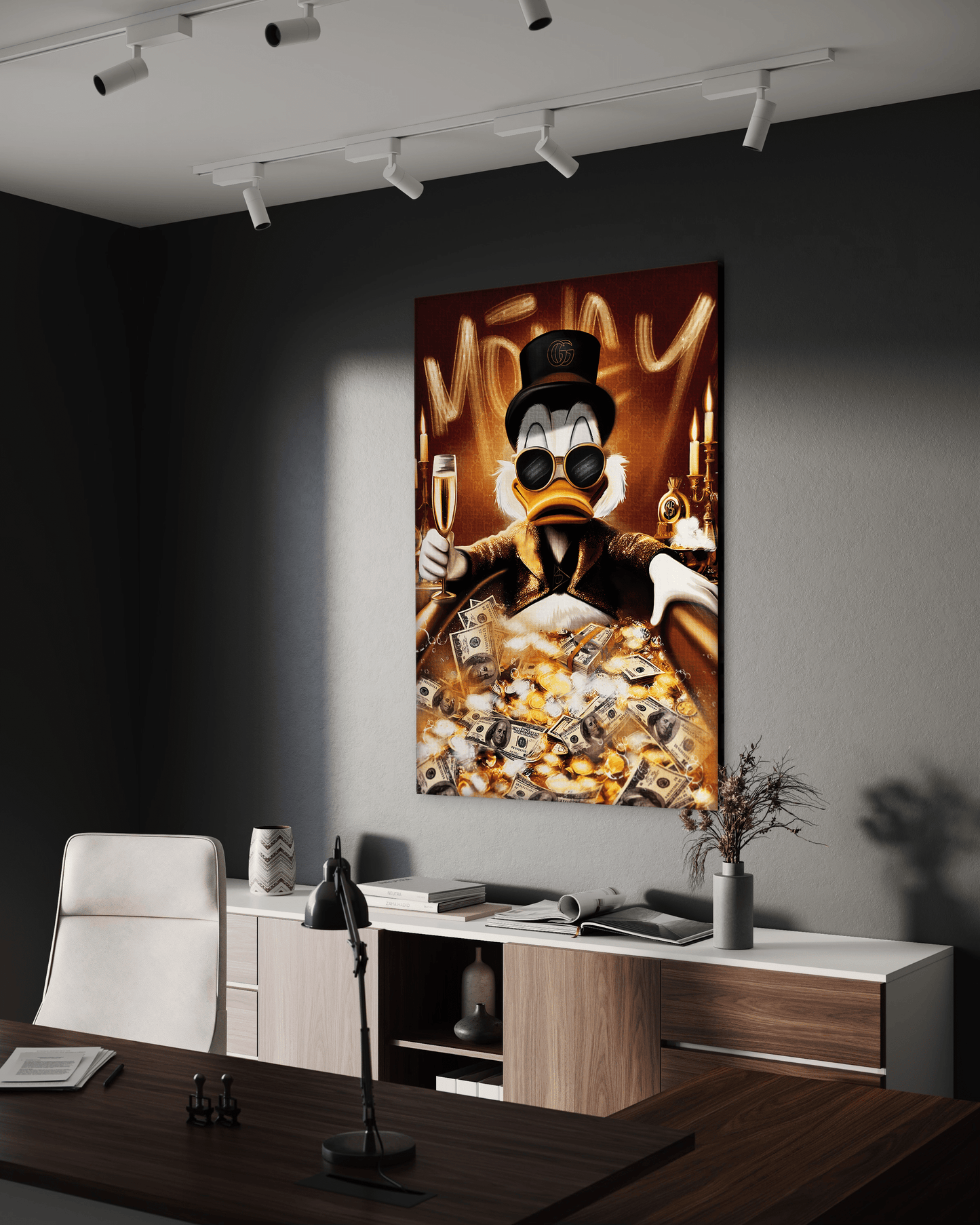 Bathing Dagobert - Leinwandbild Pop Art / Motivation