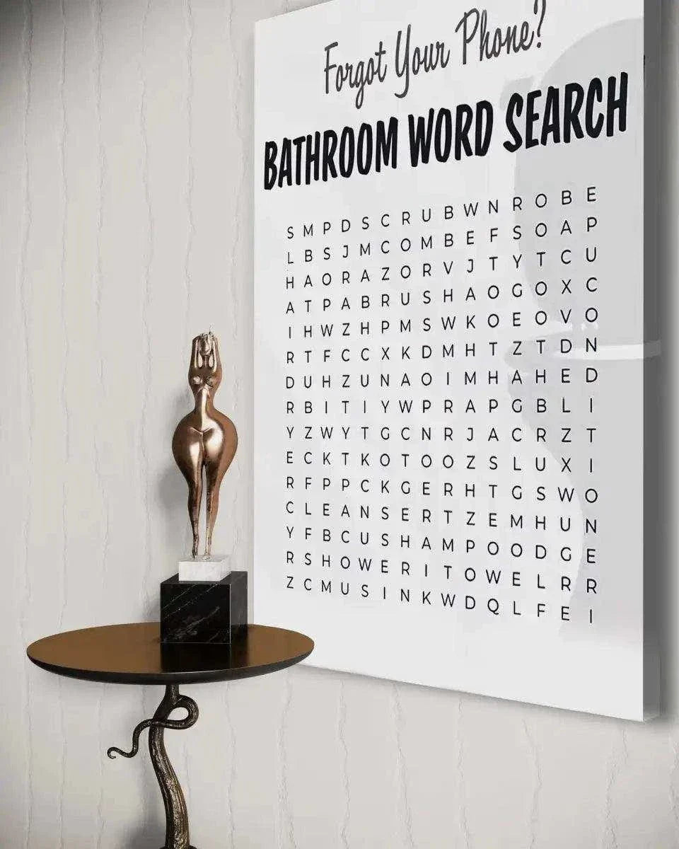 Bathroom Word Search - Leinwandbild Lifestyle