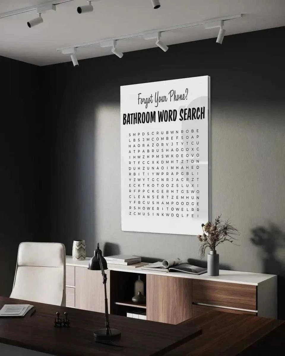 Bathroom Word Search - Leinwandbild Lifestyle
