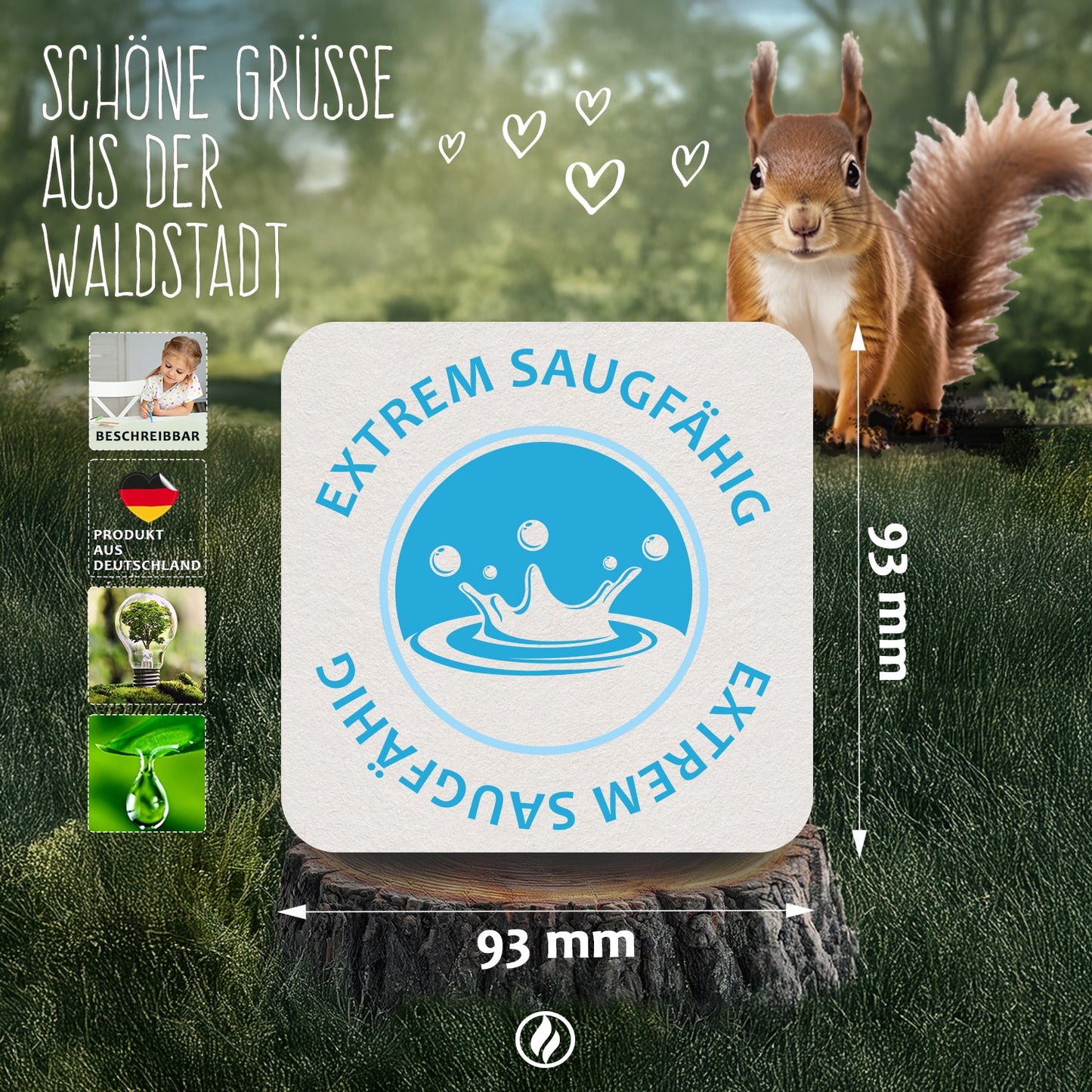 50x Bierdeckel Kindergeburtstag Partymaus & Partytiger - Tisch-Deko für den Geburtstag