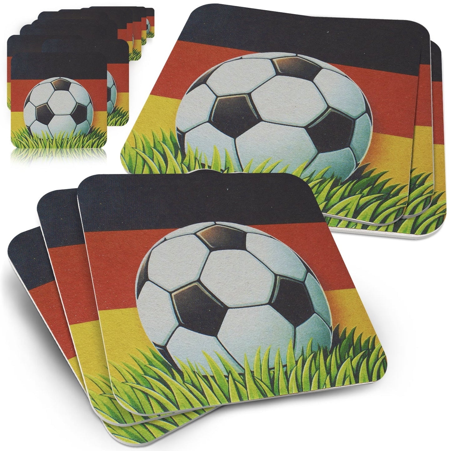 50 Bierdeckel Fußball Deutschland, EM Party Deko Public Viewing
