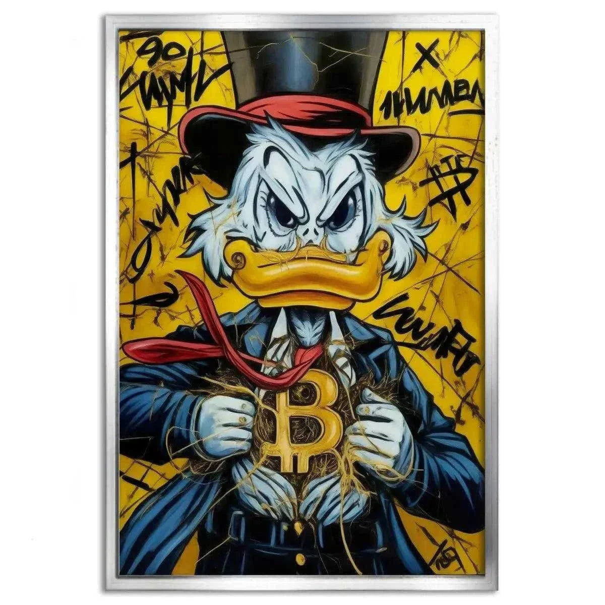 Bitcoin Duck - Leinwandbild Pop Art