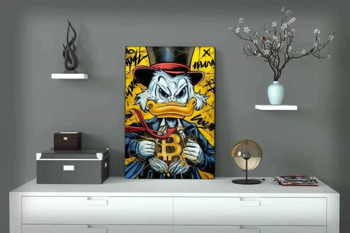 Bitcoin Duck - Leinwandbild Pop Art